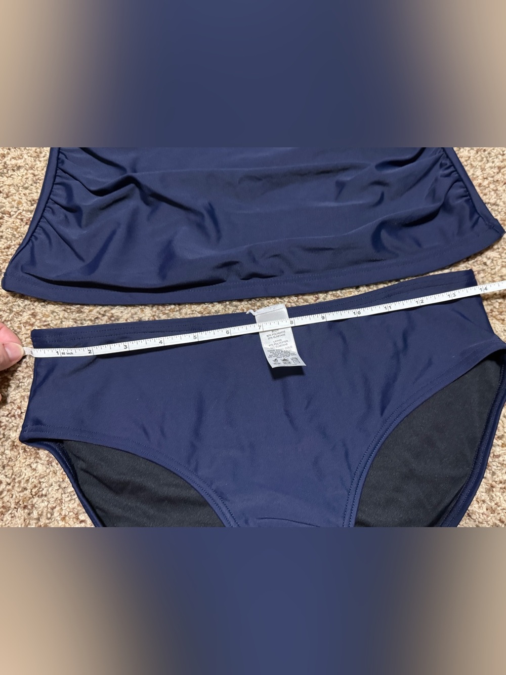 Navy Blue Women's Tankini Set Womens Size S NWT - Picture 3 of 9
